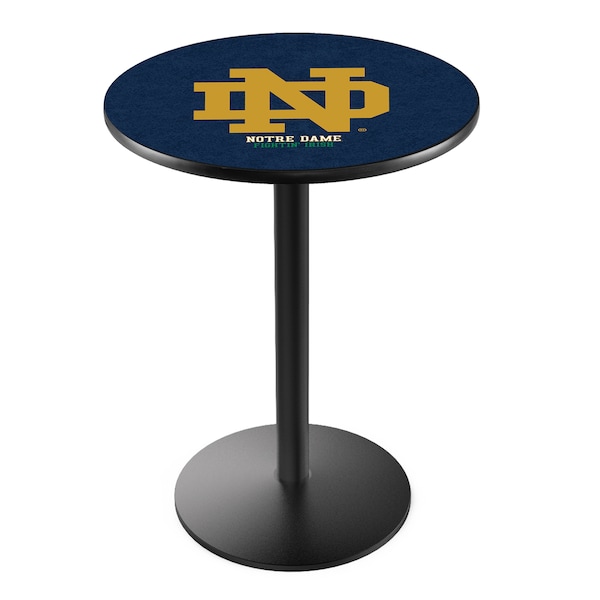 36" Blk Wrinkle Notre Dame (ND) Pub Table